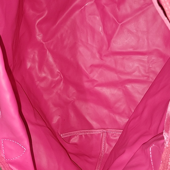 Large Longchamp Lepliage Pink Nylon/Leather Tote Shoulder Bag - Picture 12 of 14